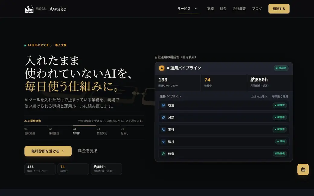 AI導入のページ