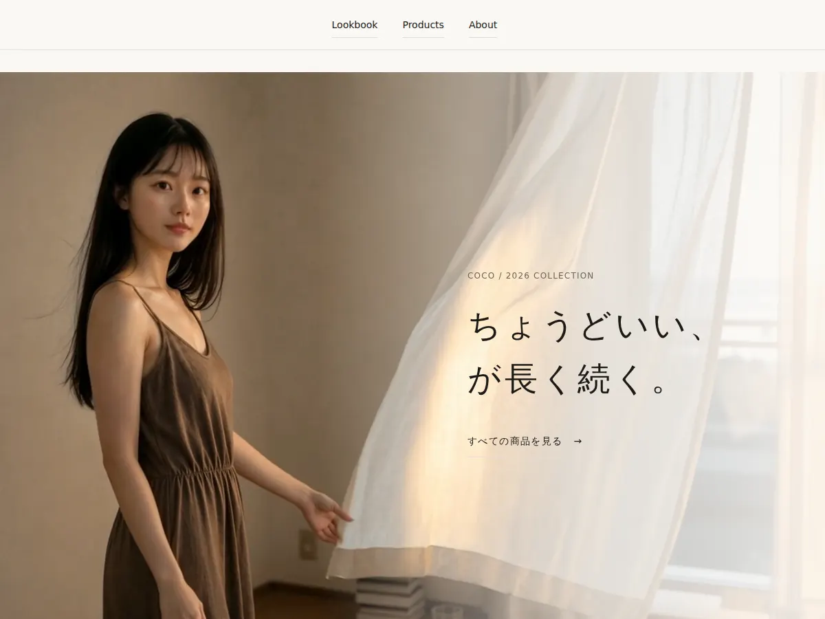 COCO — アパレルD2C(自社ブランド)の画面
