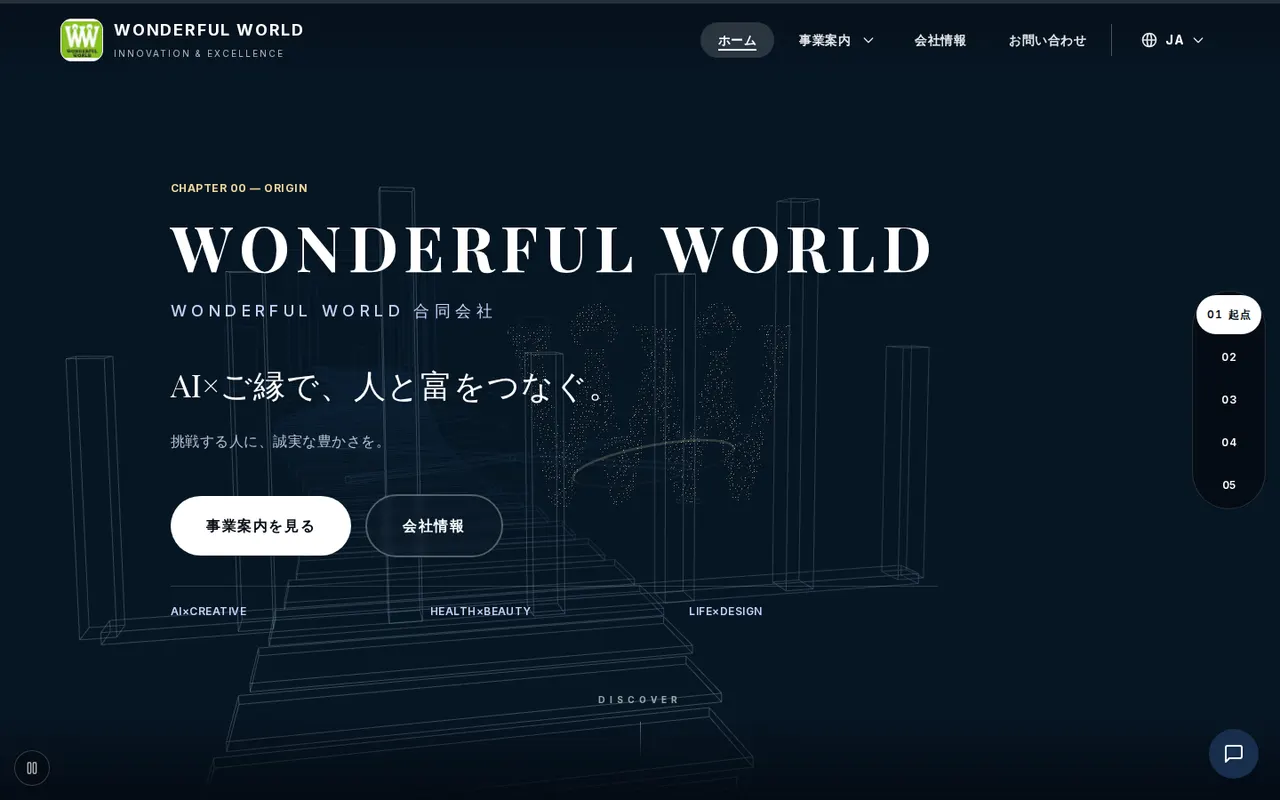 Wonderful World 合同会社 公式サイト(北海道帯広市)の画面